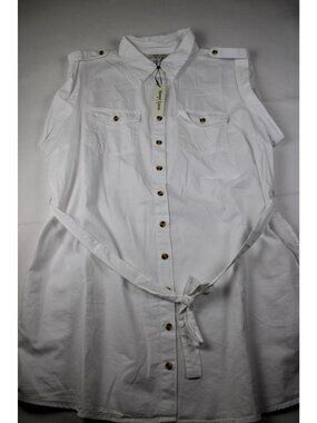NWT Speed Limit White Sleeveless Belted Shirt